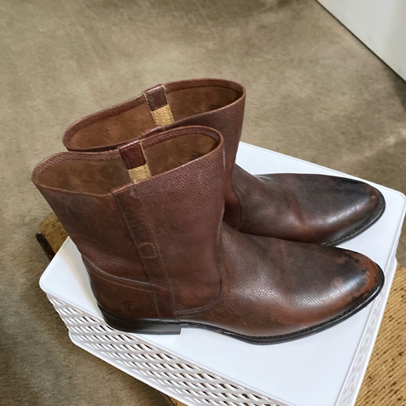 Ladies Frye ankle boots leather size 8 1/2 - Picture 2 of 7